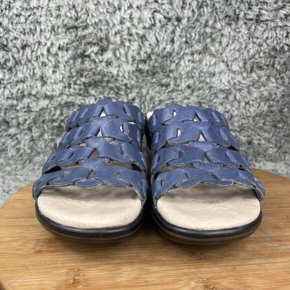 Jambu Romance Blue Platform Slide Block Heels Slip On Sandals Women's 8.5 M - Picture 3 of 9